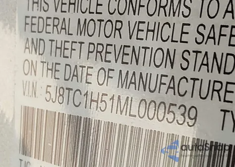 2021 Acura Rdx Technology Package z USA, uszkodzony, nr VIN 5J8TC1H51ML000539